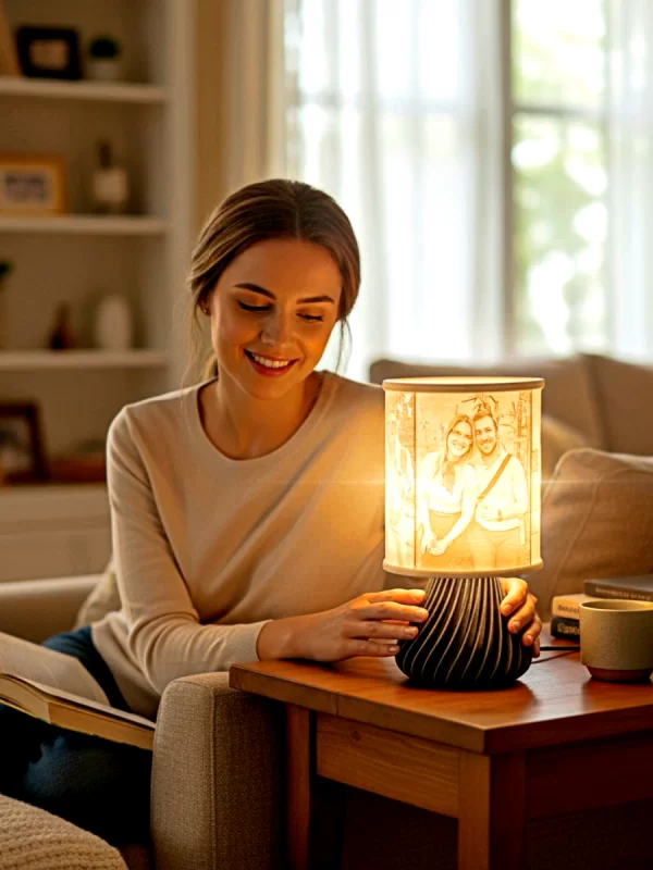 Personalizirana stolna lampa s fotografijom, litofanska lampa za poklon – 3Dprintum
